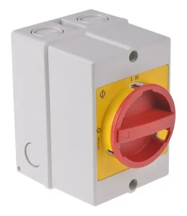 Produktfoto 1 von Kraus & Naimer KG10 Trennschalter 4-polig Oberfläche 20A 5.5 kW Rot, Gelb IP66, IP67 3-phasig