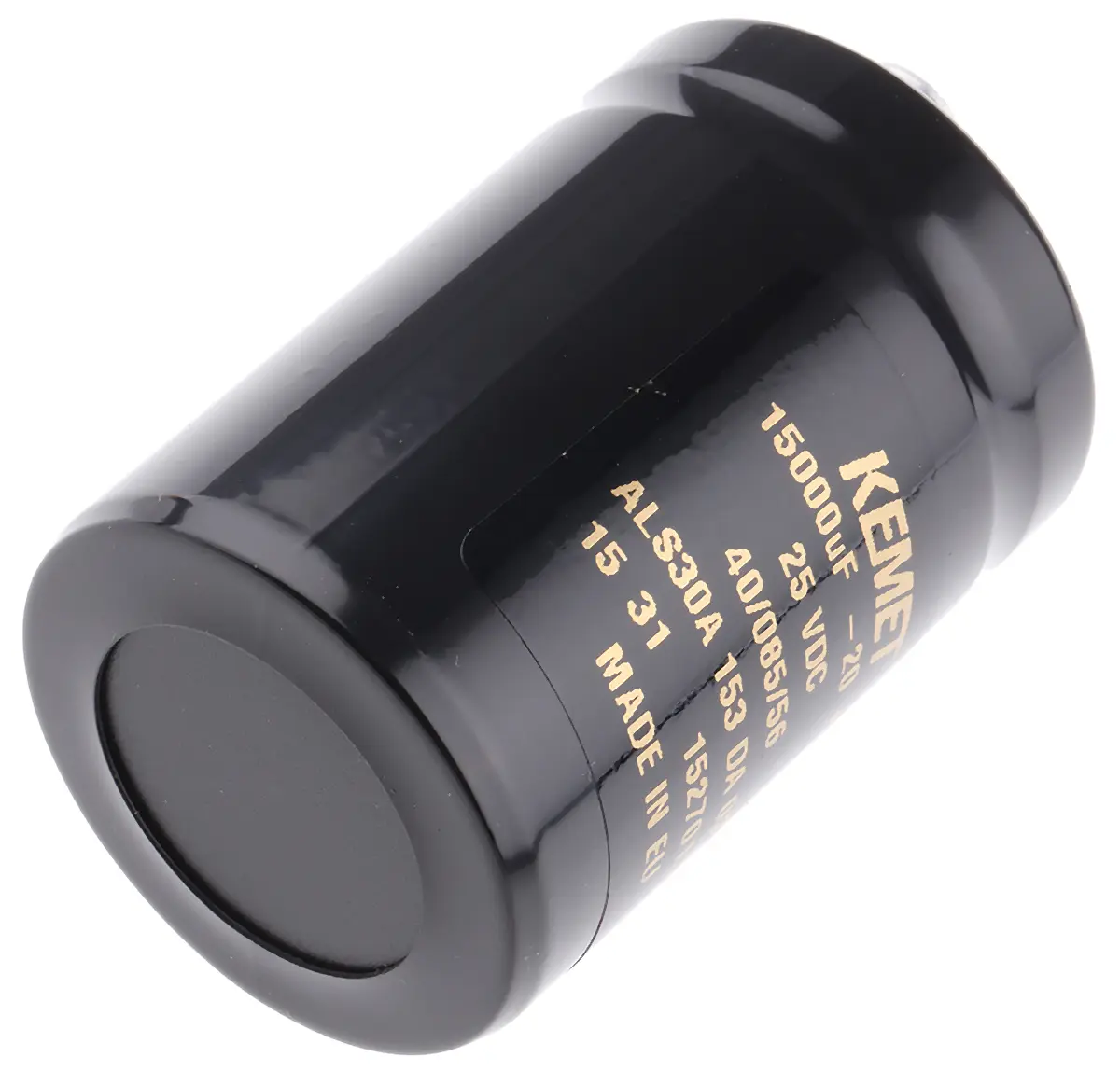 KEMET ALS30, Schraub Aluminium-Elektrolyt Kondensator 15000μF ±20% / 25V dc, Ø 36mm x 52mm x 52mm, +85°C