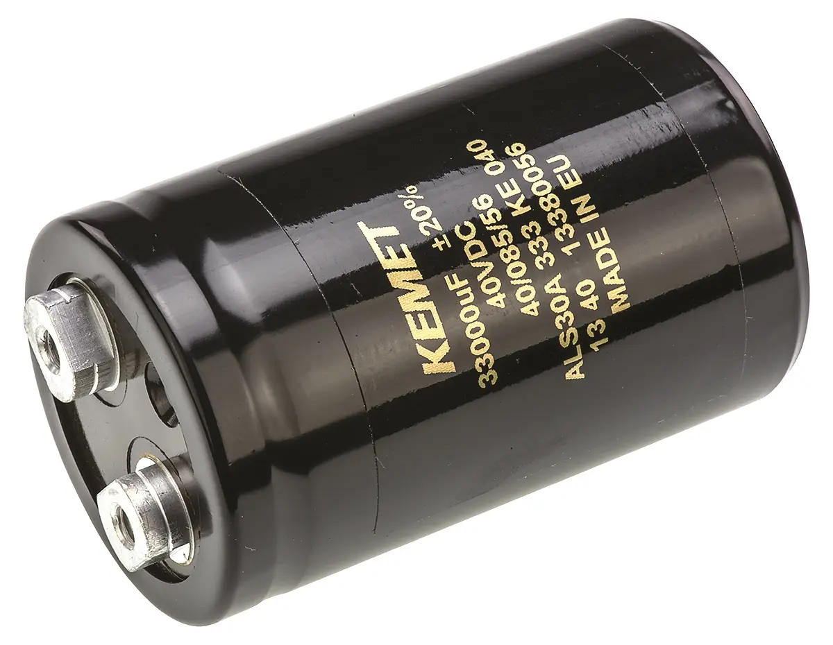KEMET ALS30, Schraub Aluminium-Elektrolyt Kondensator 33000μF ±20% / 40V dc, Ø 51mm x 82mm x 82mm, +85°C