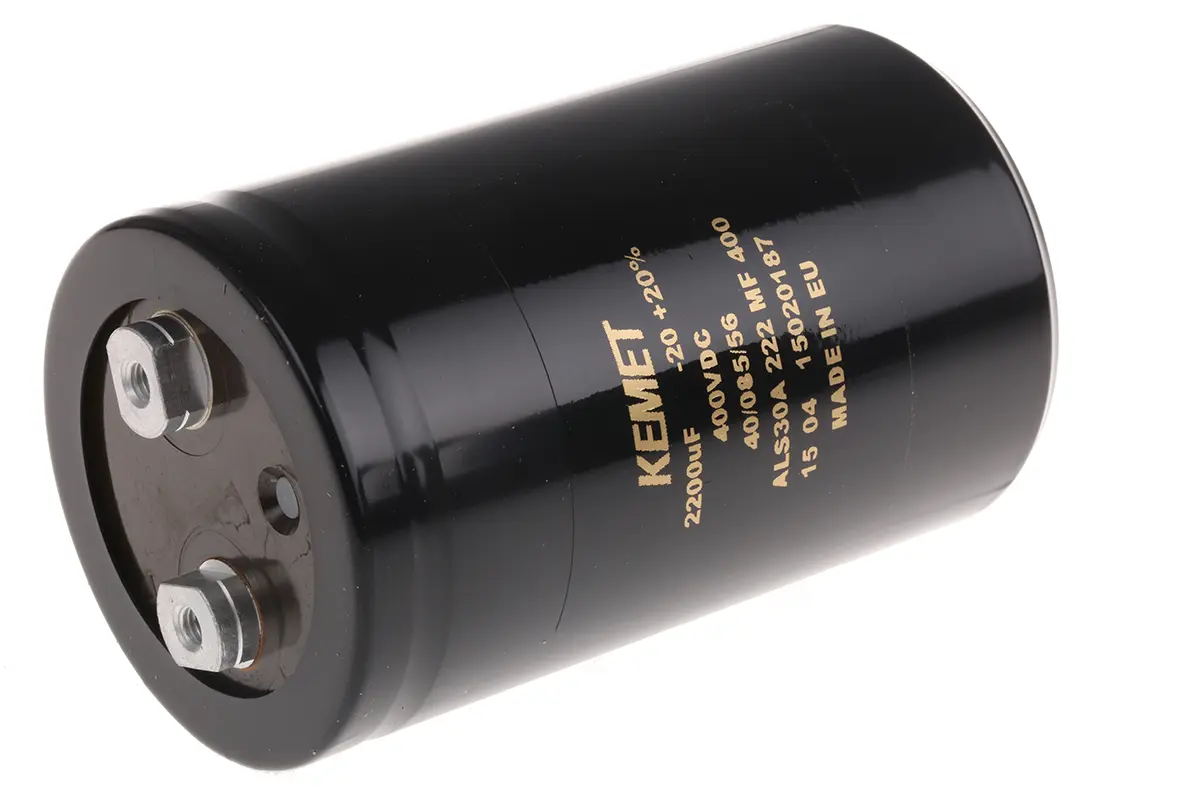 Produktfoto 1 von KEMET ALS30, Schraub Aluminium-Elektrolyt Kondensator 2200μF ±20% / 400V dc, Ø 66mm x 105mm x 105mm, +85°C