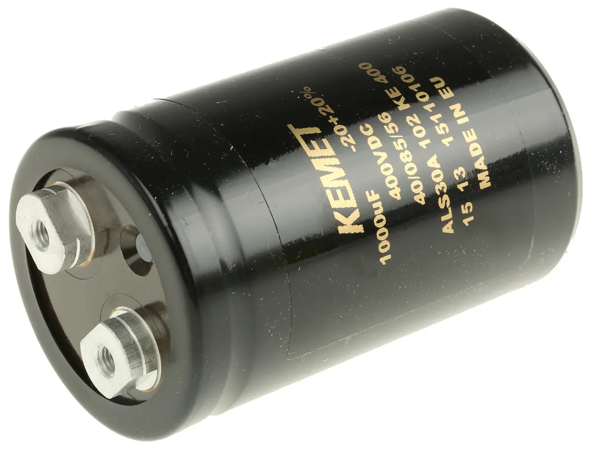 Produktfoto 1 von KEMET ALS30, Schraub Aluminium-Elektrolyt Kondensator 1000μF ±20% / 400V dc, Ø 51mm x 82mm x 82mm, +85°C