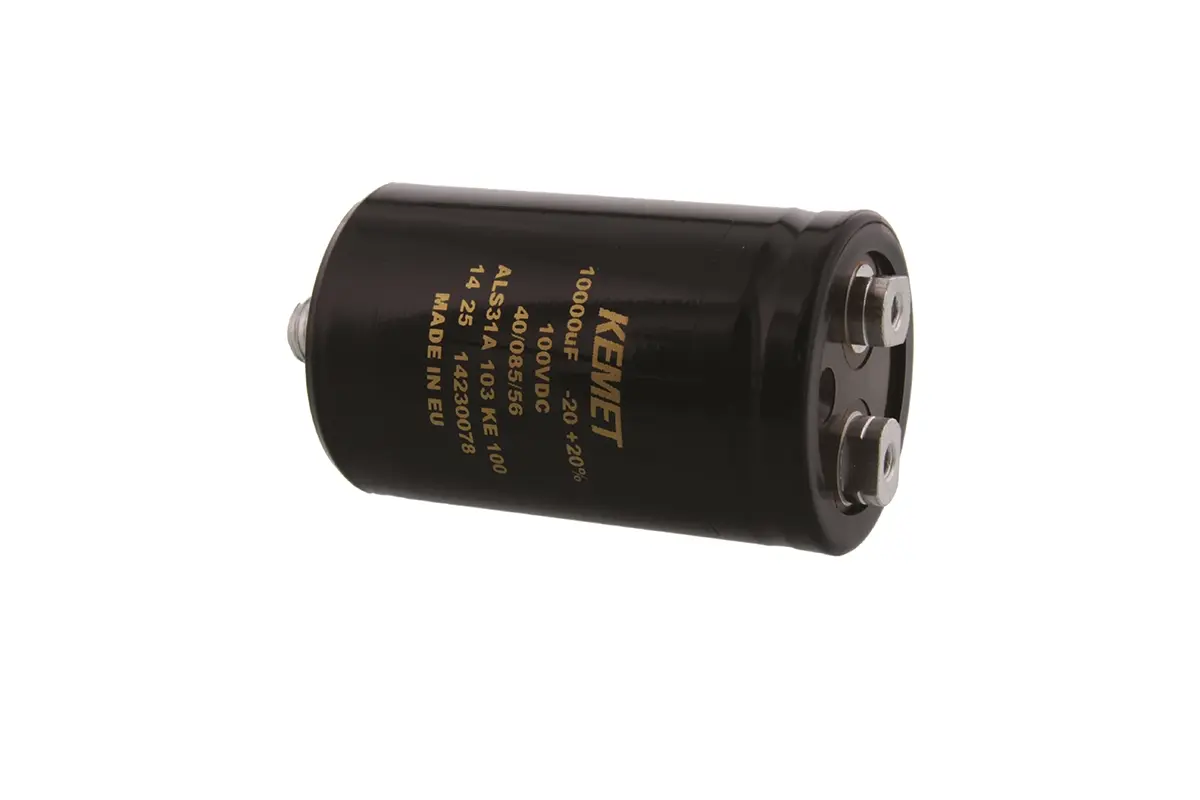 Produktfoto 1 von KEMET ALS31, Schraub Aluminium-Elektrolyt Kondensator 10000μF ±20% / 100V dc, Ø 51mm x 82mm x 82mm, +85°C