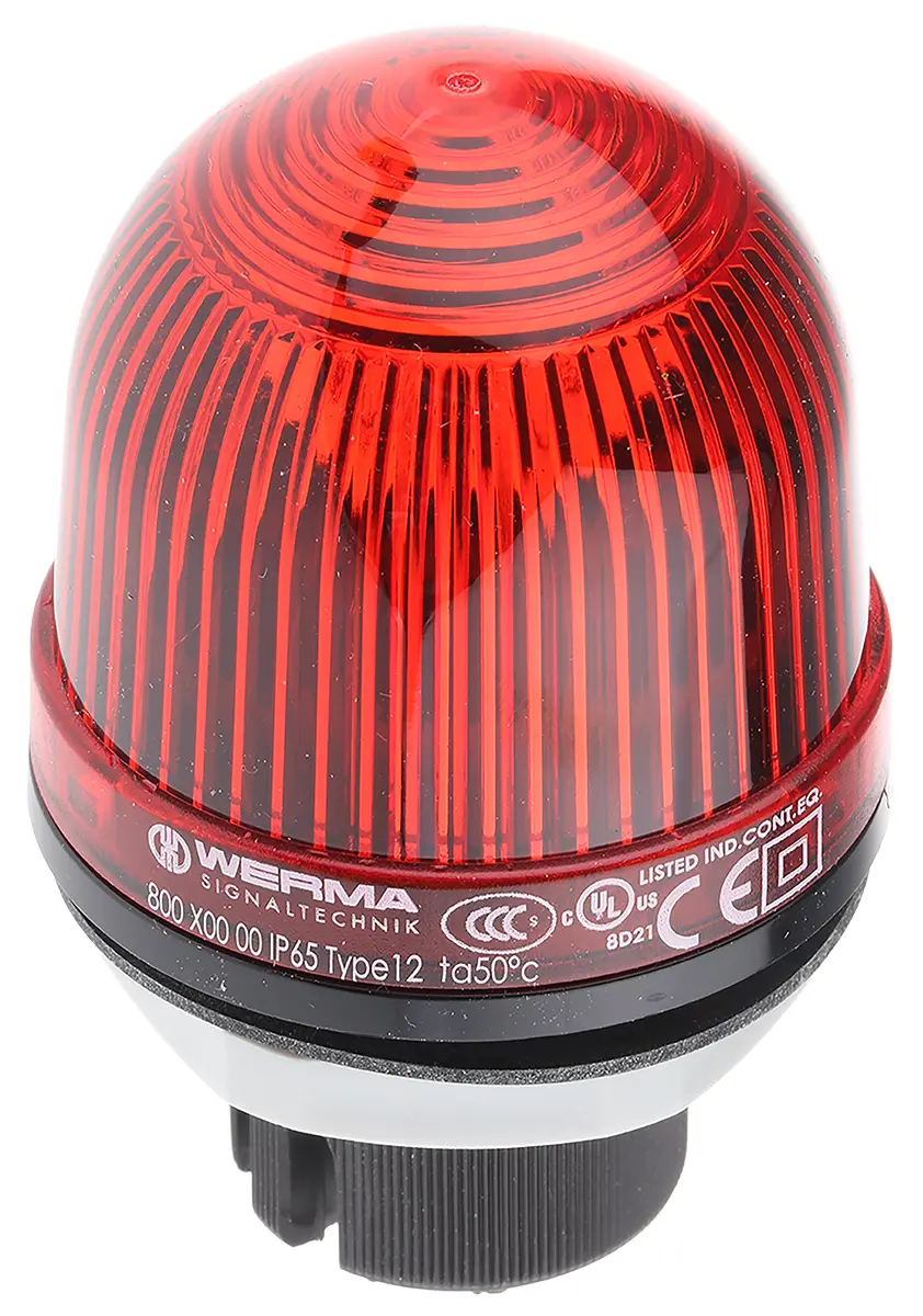 Produktfoto 1 von Werma EM 800 Glühlampe Dauer Signalleuchte Rot, 12 → 240 V ac/dc, Ø 57mm x 85mm