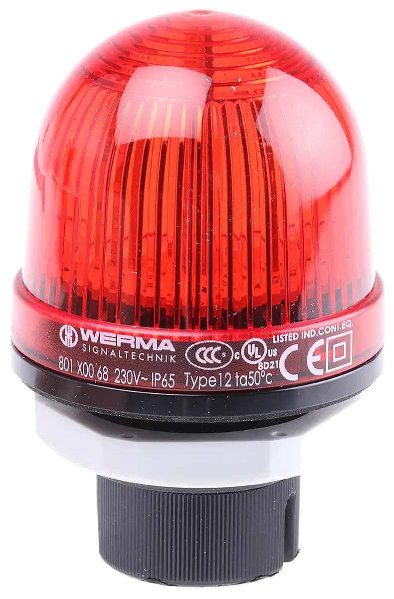 Produktfoto 1 von Werma EM 801 LED Dauer Signalleuchte Rot, 230 V ac, Ø 57mm x 85mm