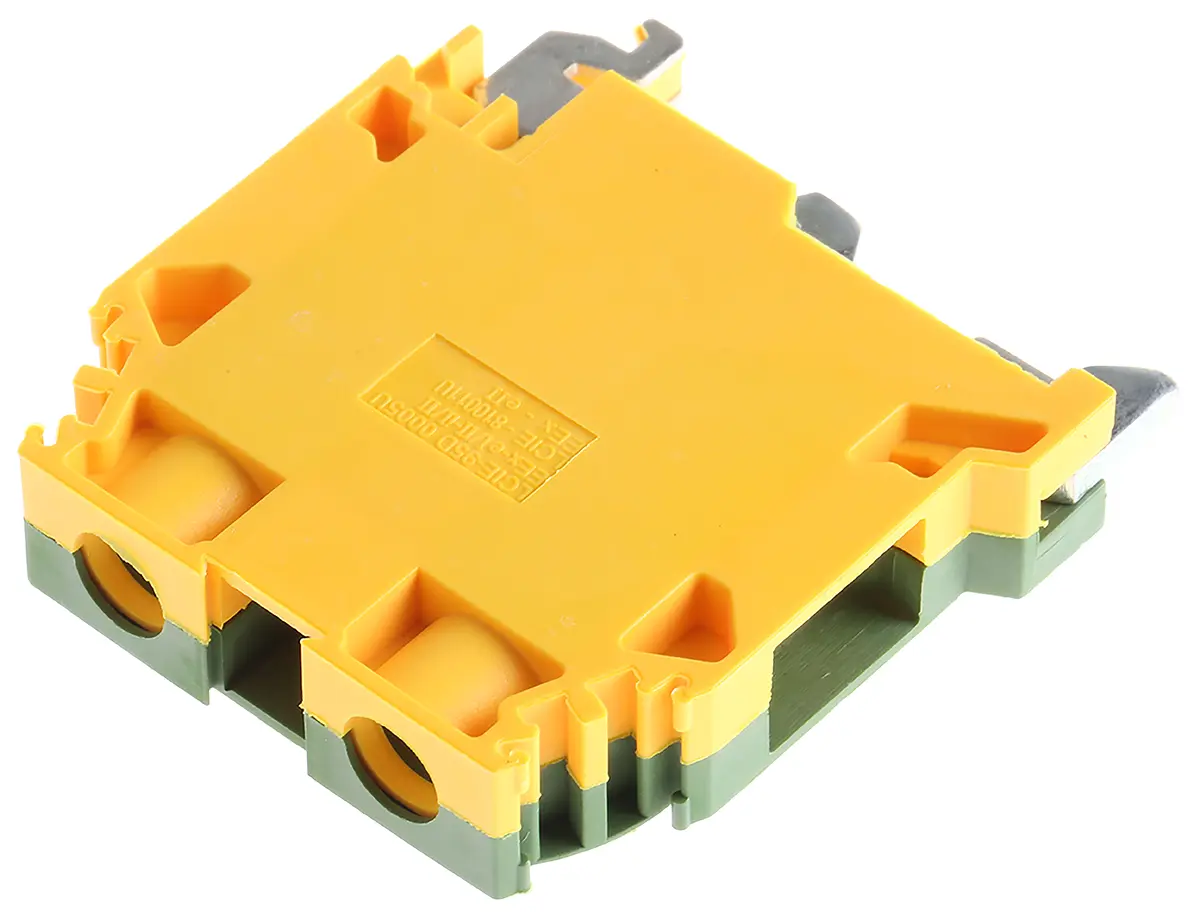 Produktfoto 1 von Entrelec SNA Schutzleiterklemme 1 Grün, Gelb, 10 mm², 800 V ac Schraubbefestigung