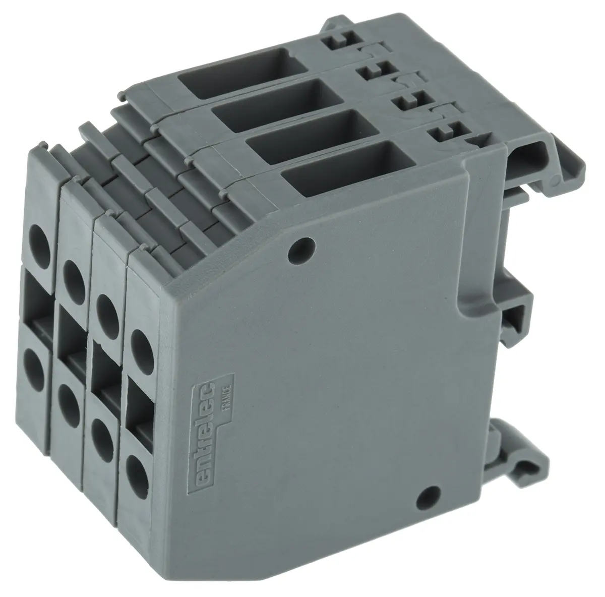 Produktfoto 1 von Entrelec Verteilerblock 4-polig / 800 V 32A Grau