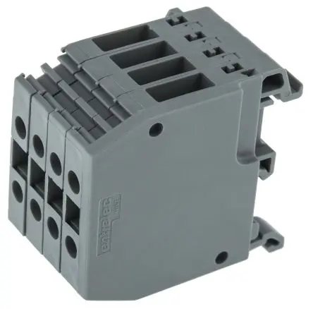 Produktfoto 1 von Entrelec Verteilerblock 4-polig / 800V 32A Grau