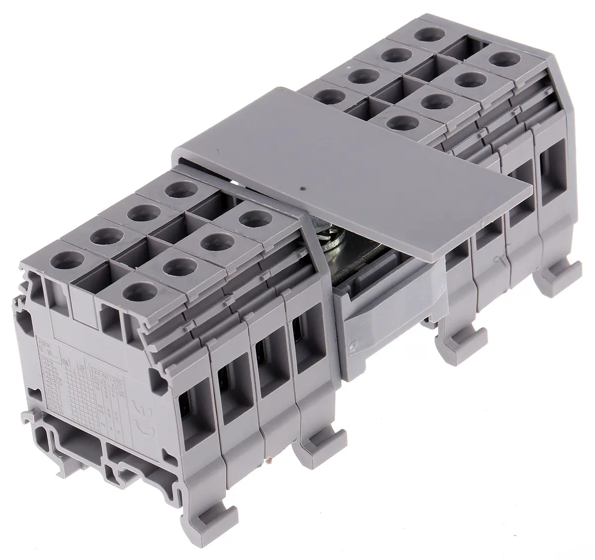 Produktfoto 1 von Entrelec Verteilerblock 2-polig / 800V 200A Grau