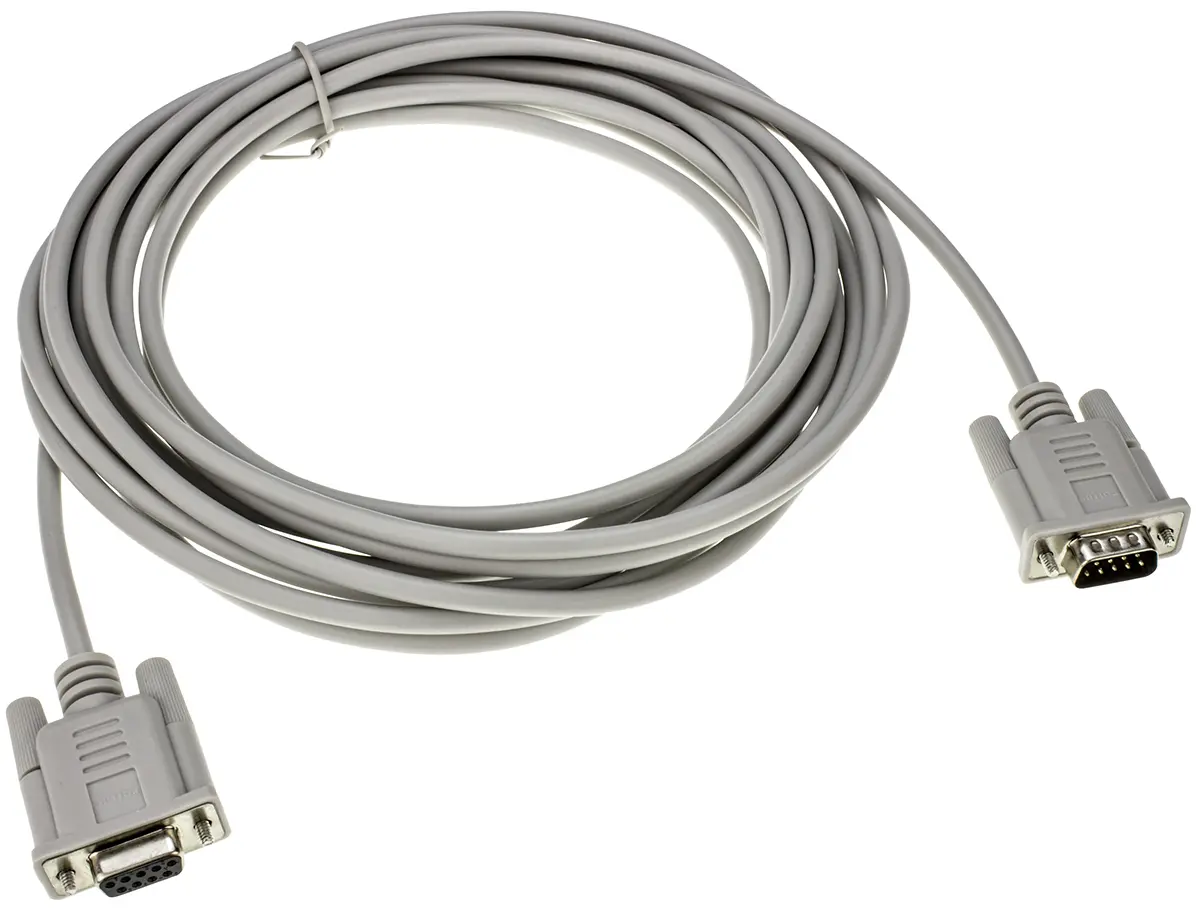 Produktfoto 1 von Roline Serielles Kabel / D-Sub, 9-polig Stecker / DB9 Buchse, 6 m Polyvinylchlorid, Grau, RS232