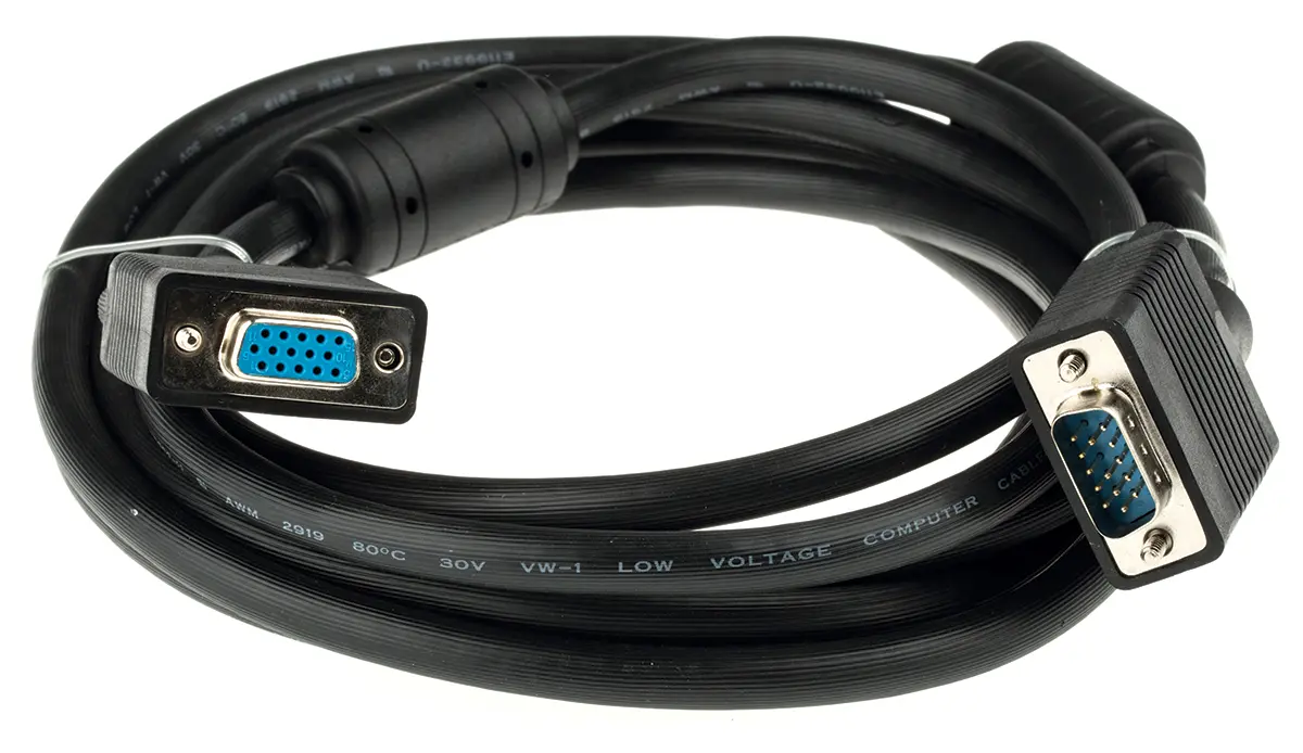 Produktfoto 1 von Roline 11 VGA-Kabel A VGA / Stecker B VGA / Buchse, 3 m Polyvinylchlorid Schwarz