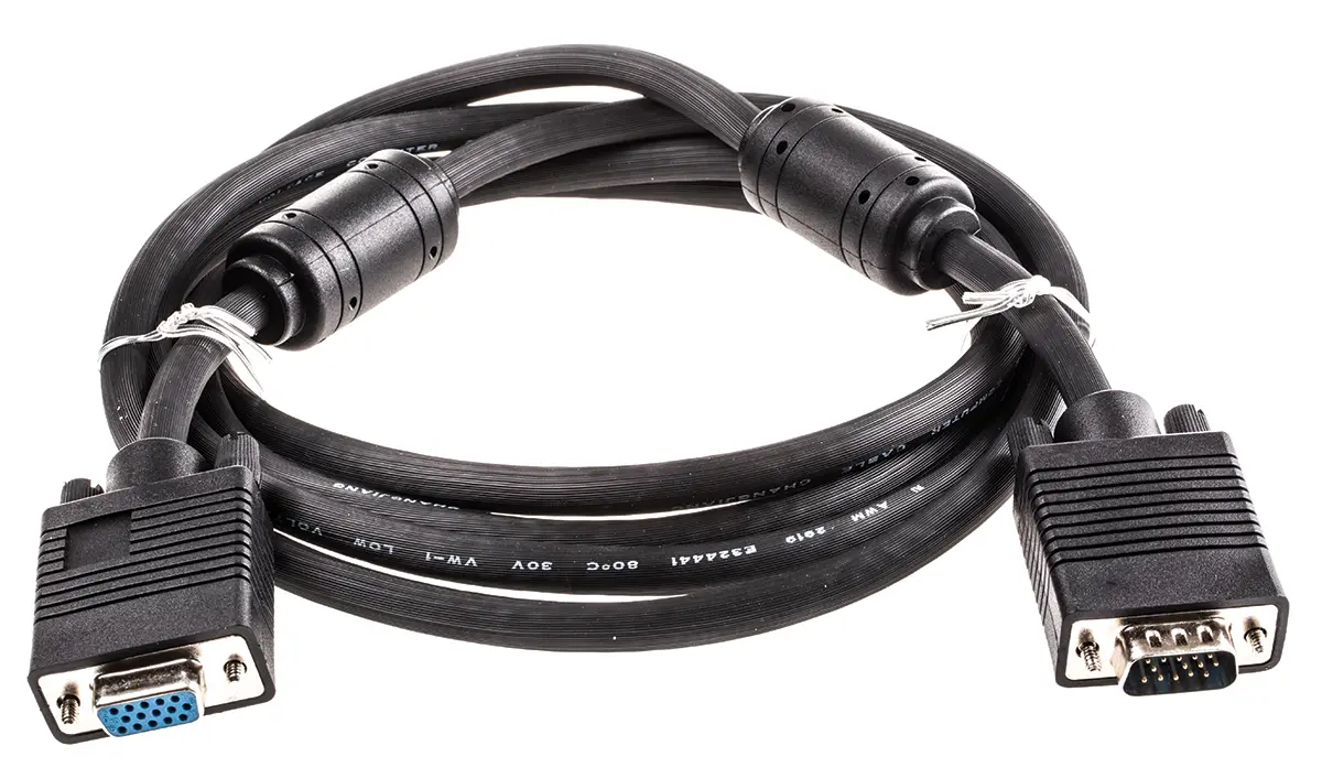 Produktfoto 1 von Roline 11 VGA-Kabel A VGA / Stecker B VGA / Buchse, 2 m Polyvinylchlorid Schwarz