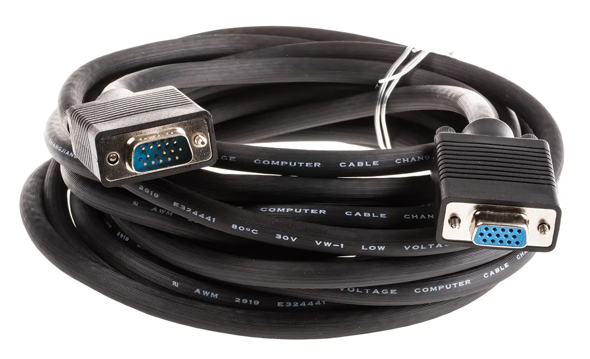 Produktfoto 1 von Roline 11 VGA-Kabel A VGA / Stecker B VGA / Buchse, 6 m Polyvinylchlorid Schwarz