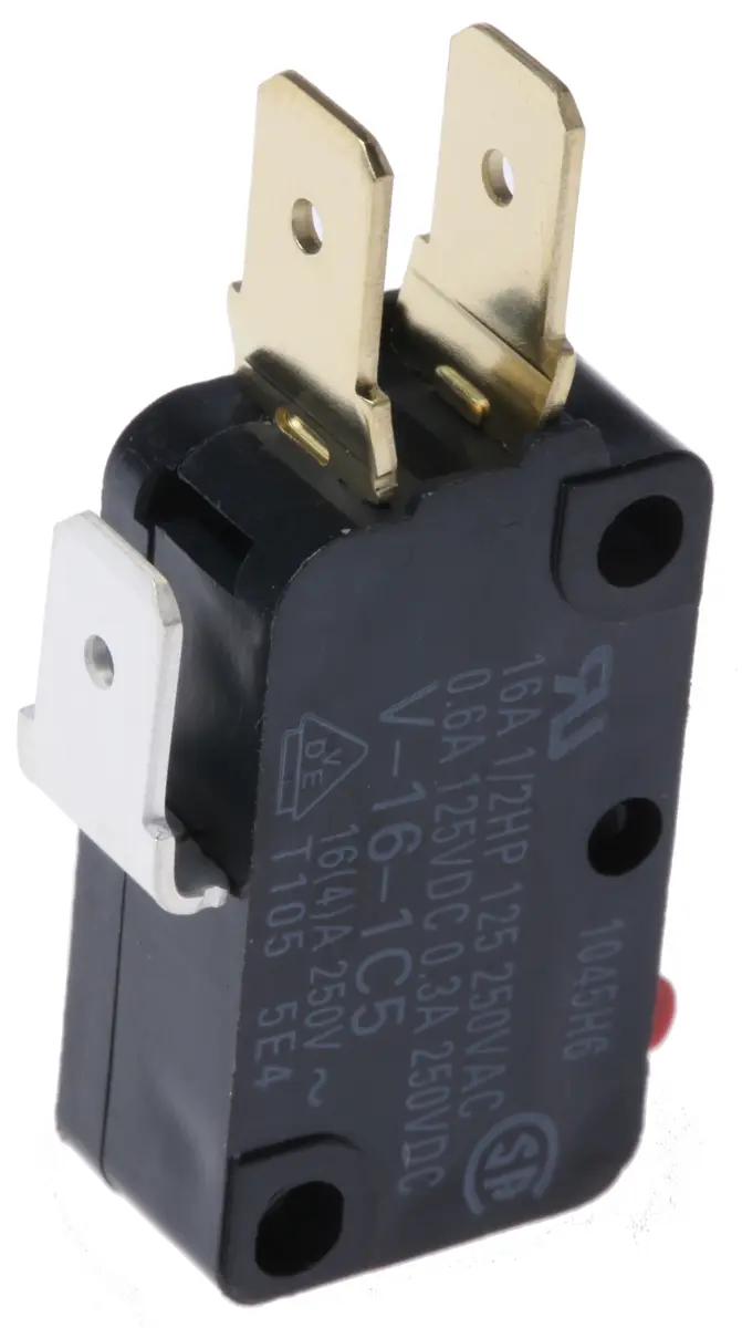Produktfoto 1 von Omron Mikroschalter Stößel-Betätiger Stecker, 1-poliger Umschalter, 250 V ac, 16A IP40 1.96N -25 °C - 80 °C
