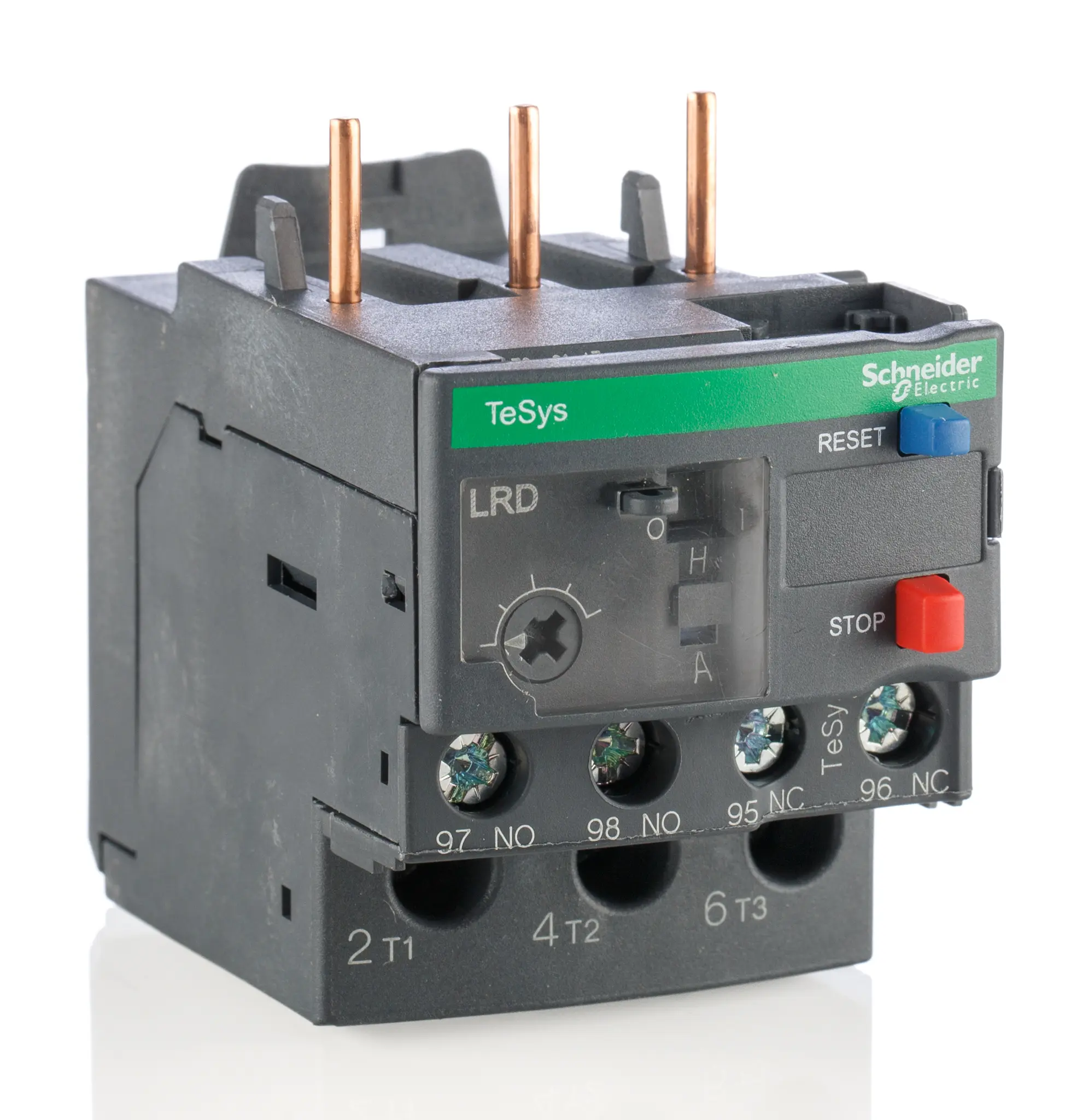 Produktfoto 1 von Schneider Electric LRD Überlastrelais, / 2.5 to 4 A 1.5 kW 1 Schließer/1 Öffner / 4 A 3P, 123 mm x 45 mm