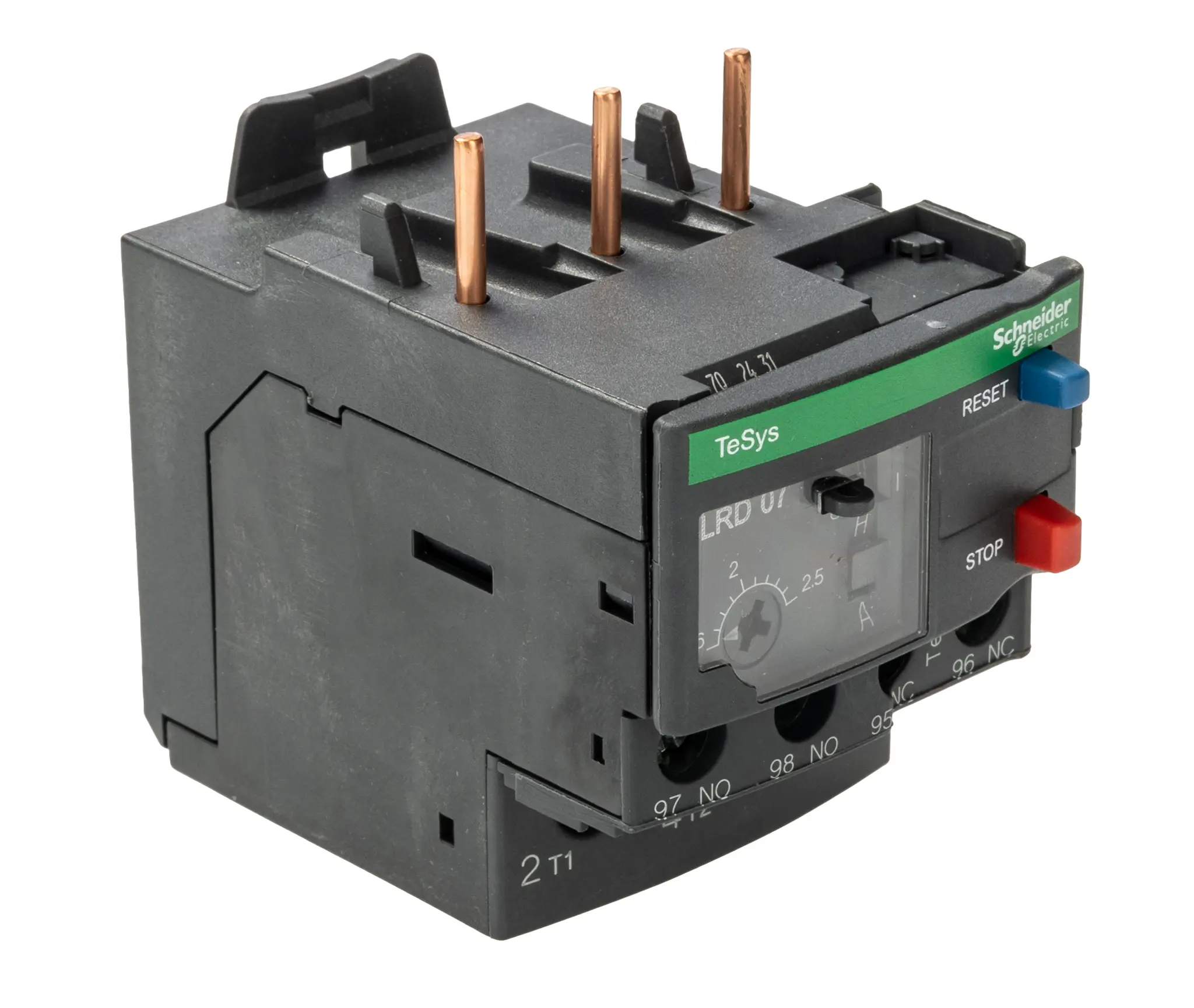 Produktfoto 1 von Schneider Electric TeSys LRD Überlastrelais, 3P 1 Schließer, 1 Öffner / 2,5 A, 66mm x 45mm