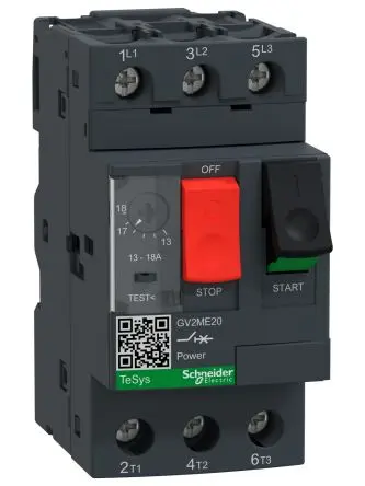 Produktfoto 1 von Schneider Electric GV2ME Motorschutzschalter, 13A, 18 A Schutzschalter 690V 89mm x 44.5 mm Motorschutzschalter mit