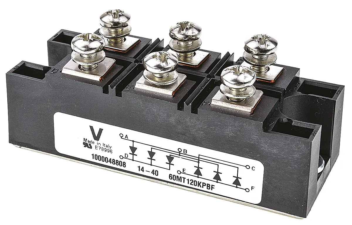 Produktfoto 1 von Vishay Brückengleichrichter-Modul 1200 V 440 A Panel 1.75 V INT-A-pak Einfach 6-Pin 100 μA