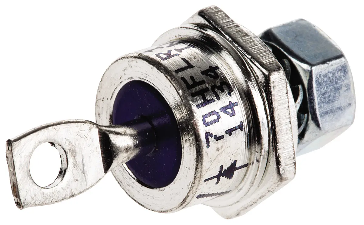 Produktfoto 1 von Vishay VS-70HFL Schraubanschlussklemme Diode Wechselnd Anoden-Bolzen, 1 kV / 70 A, 2-Pin DO-203AB