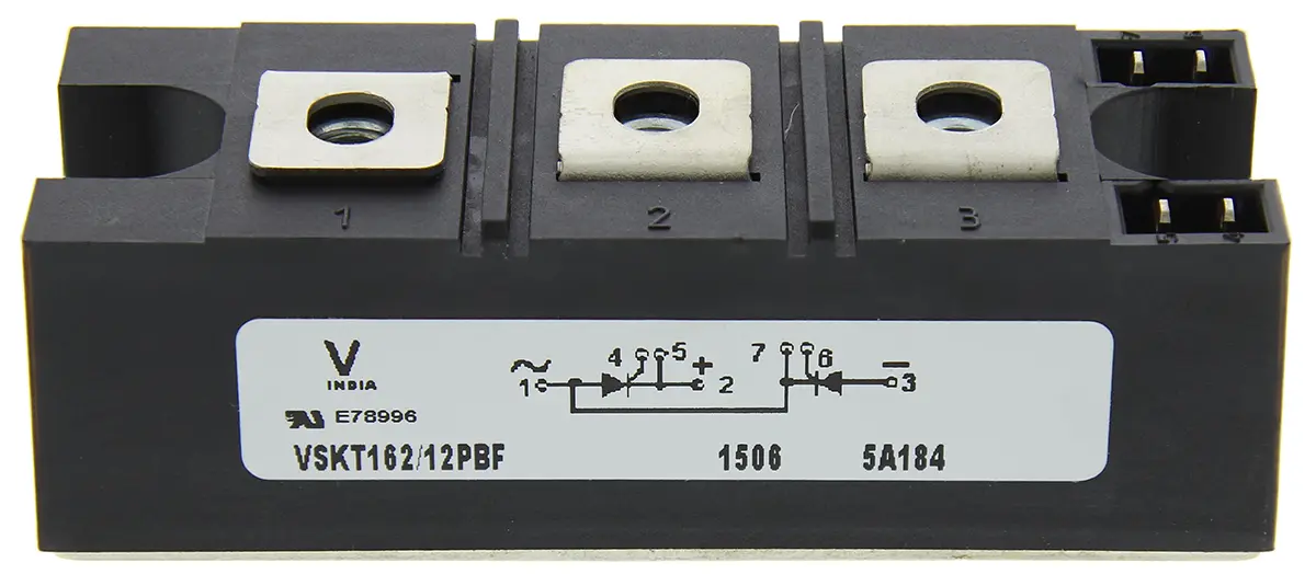 Produktfoto 1 von Vishay Zweifachthyristormodul 160 A 1200 V, Gate-Trigger 270 mA 5.1 kA 1.54 V INT-A-pak 7-Pin