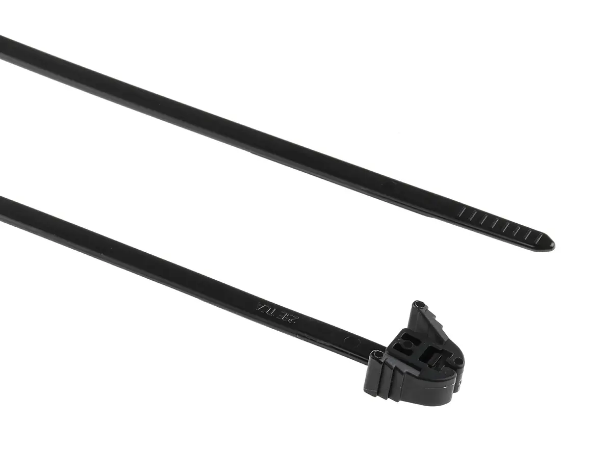 Produktfoto 1 von HellermannTyton REZ Nylon 6.6 Kabelbinder Lösbar Schwarz 4.7 mm x 305 mm