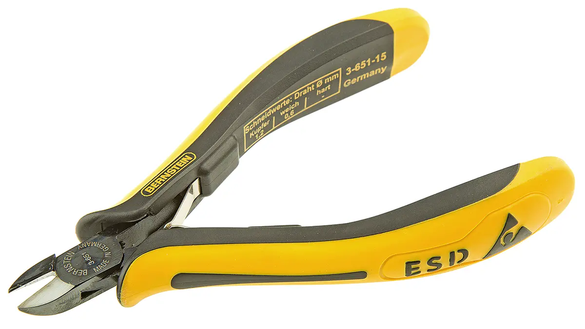 Produktfoto 1 von Bernstein ESD-Sicherheit Glatt Euroline-leitfähig 120 mm / Backen 10mm, Schneidleistung 1.2 mm