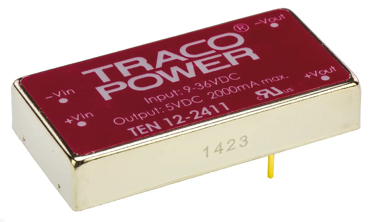 TRACOPOWER TEN 12 DC/DC-Wandler 12W 24 V dc IN, 5V dc OUT / 2A Durchsteckmontage 1.5kV dc isoliert