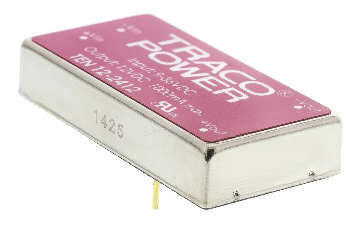 TRACOPOWER TEN 12 DC/DC-Wandler 12W 24 V dc IN, 12V dc OUT / 1A Durchsteckmontage 1.5kV dc isoliert