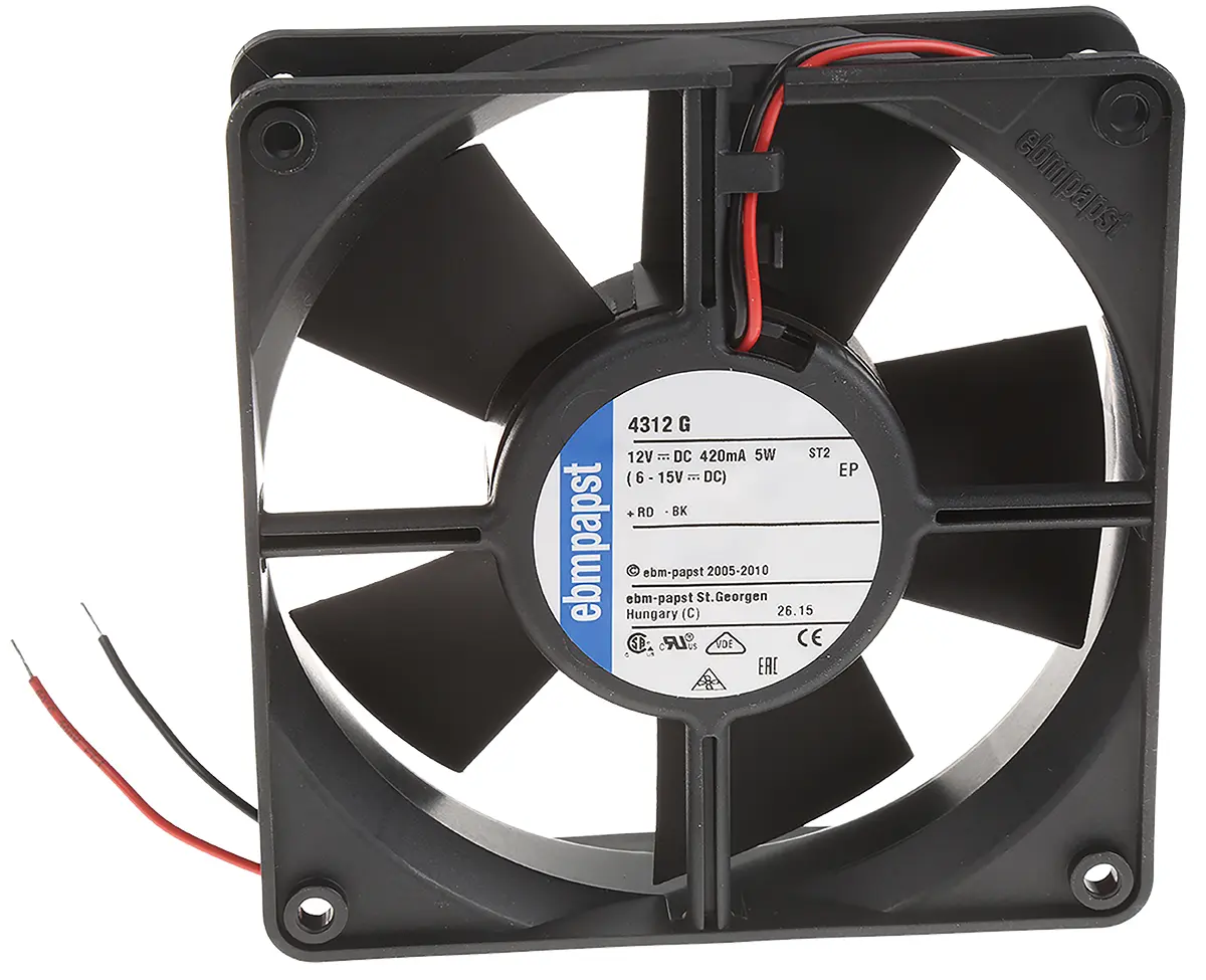 Produktfoto 1 von ebm-papst 4300 DC-Axiallüfter, Gleitlager, 12 V dc / 5W, 119 x 119 x 32mm, 2800U/min, 170m³/h