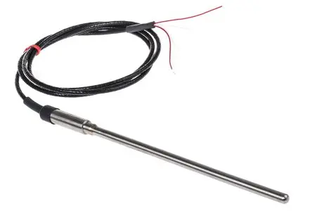 RS PRO Pt100 Widerstandsthermometer Edelstahl Ø 6 mm 4 x 150 mm Class B, -50 °C → 200 °C, 1 m Leitung
