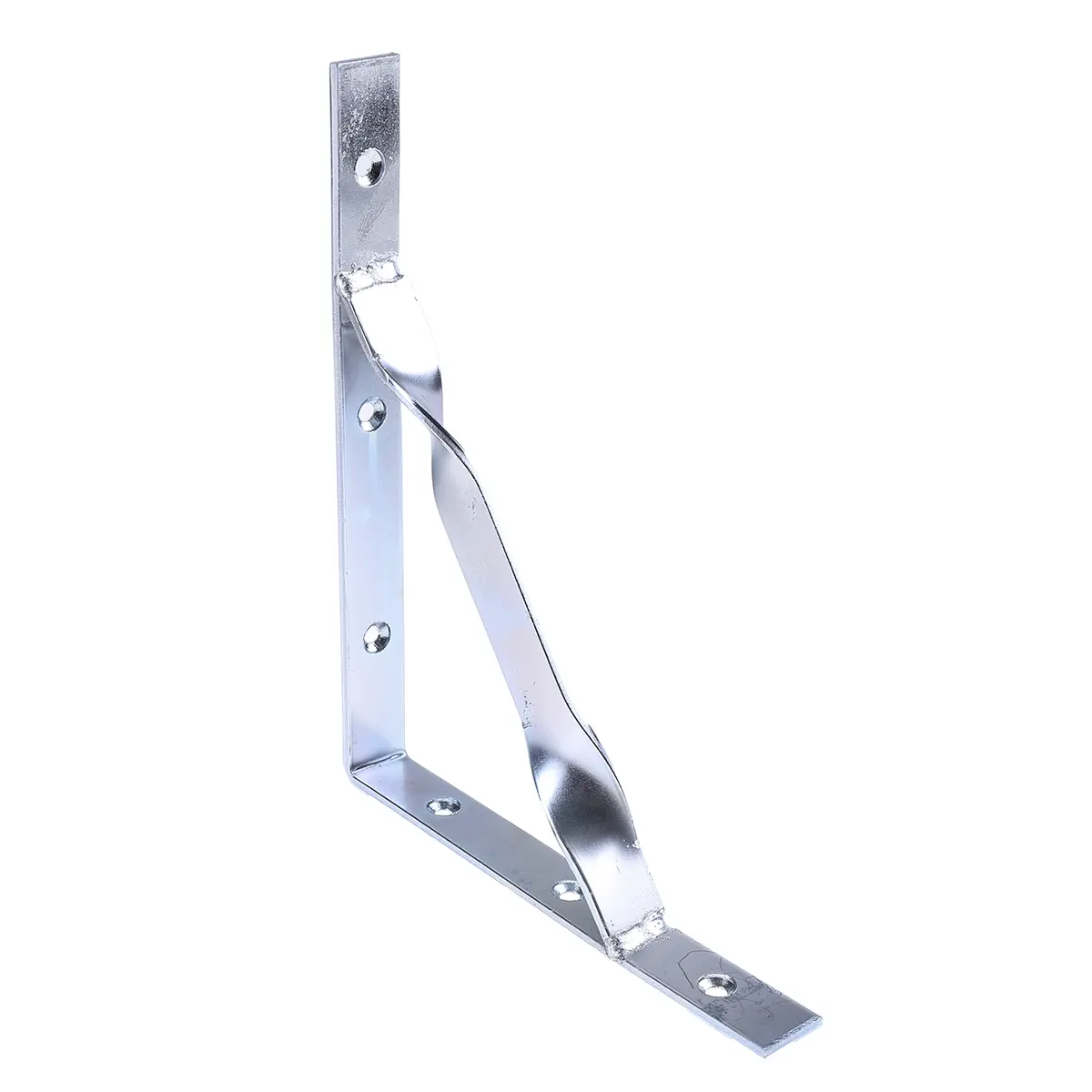 Produktfoto 1 von RS PRO Stahl Winkel, 25mm, D. 4.5mm x 200 x 250mm, 6 Bohrungen, Zinkplattiert