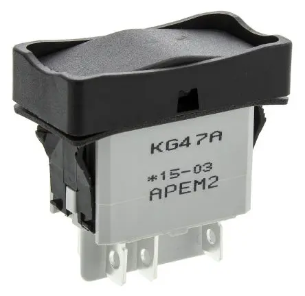 Produktfoto 1 von APEM Panel Wippschalter 2-poliger Umschalter Tast-Aus-Tast Ein-Aus-Ein, 15A, IP65