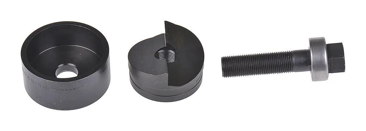 Produktfoto 1 von Greenlee Stempel- und Matrizensatz für Aluminium, Kunststoff, Lochstanzen in Weichstahl, 64 mm Rund, Hydraulisch,