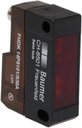 Baumer FHDK 14P Kubisch Optischer Sensor, Diffus, PnP Ausgang, 4-polig M8