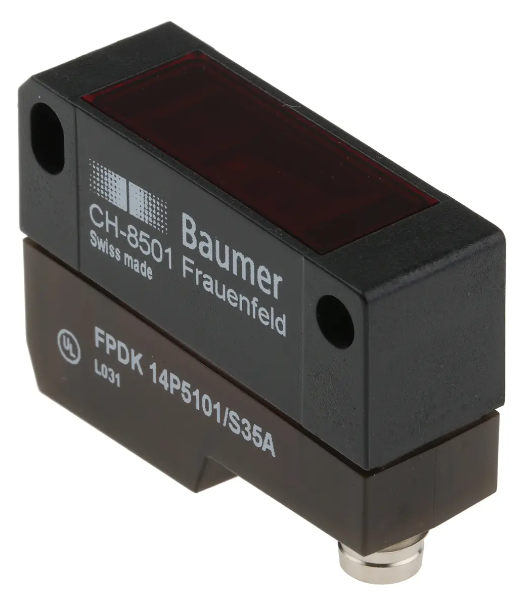 Produktfoto 1 von Baumer FPDK 14P Kubisch Optischer Sensor, Reflektierend, Bereich 7,2 m, PNP Ausgang, 4-poliger M8-Steckverbinder