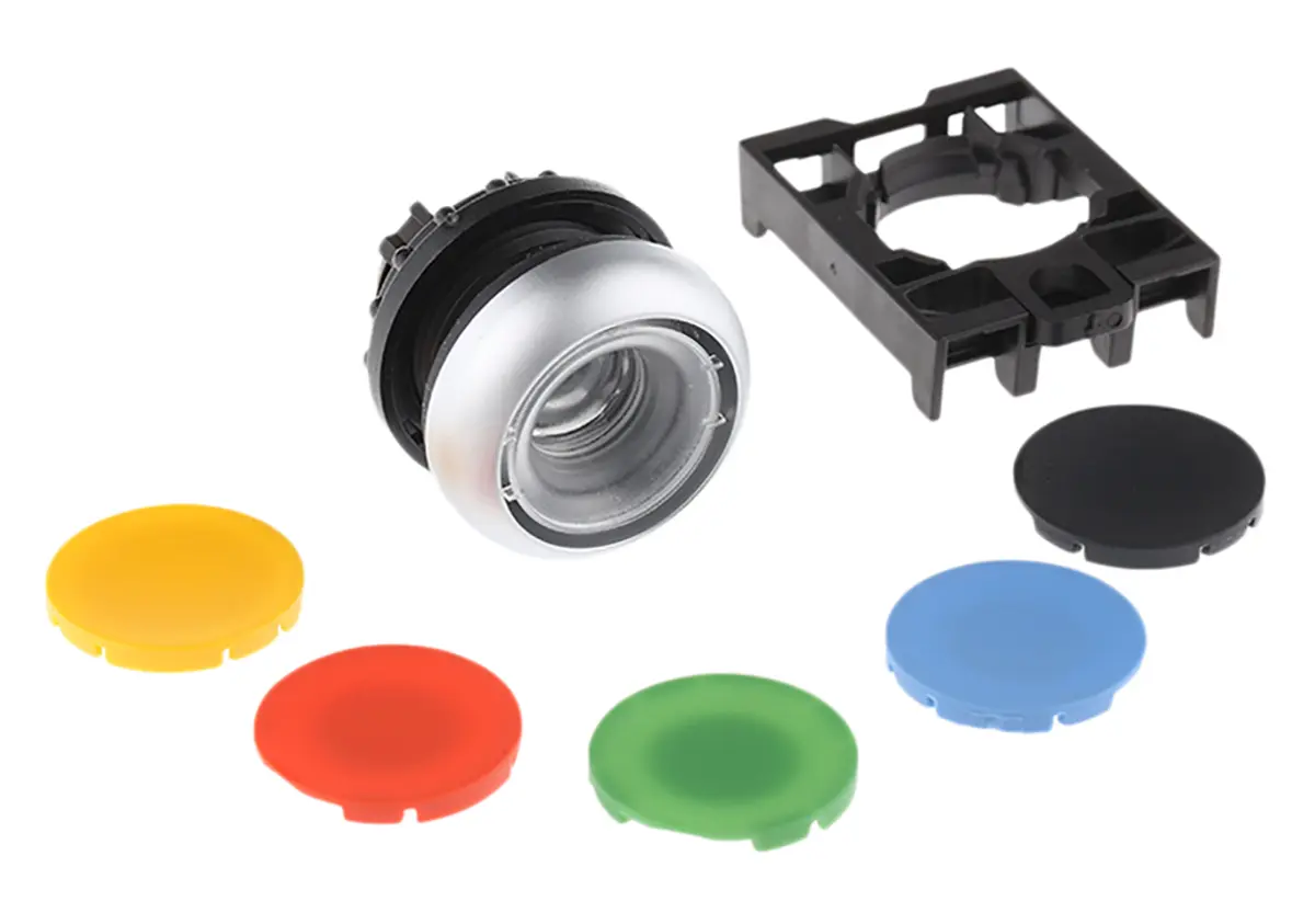 Produktfoto 1 von Eaton RMQ Titan M22 Drucktastenkopf Ø 22 mm, Silber Tastend Rund Rund Kunststoff, IP69