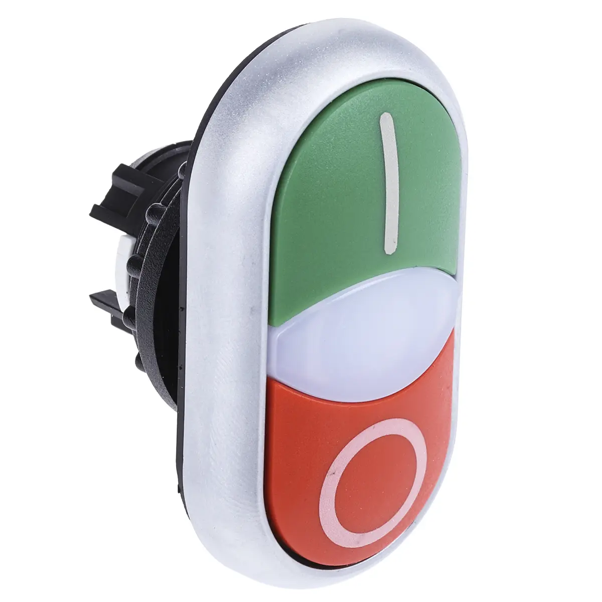 Produktfoto 1 von Eaton RMQ Titan M22 Drucktastenkopf Ø 22 mm, Grün, Rot Tastend Oval, beleuchtet Zweifach Kunststoff, IP66