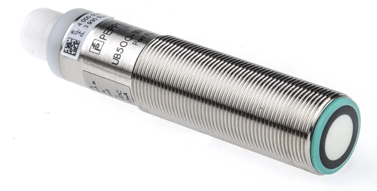 Produktfoto 1 von Pepperl + Fuchs M18 Ultraschall-Näherungssensor, Gewinderohr 500 mm / 200mA PnP, IP65 30 V dc