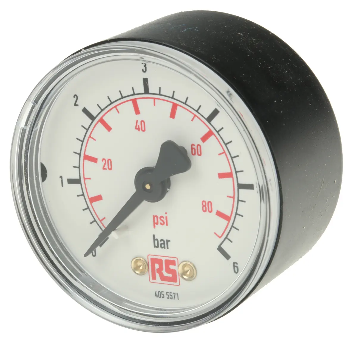 Produktfoto 1 von WIKA 111.12 Druckmessgerät Prozessanschluss hinten Analog 0bar → 6bar ± 1.6%, Ø 50mm Kunststoff Gehäuse