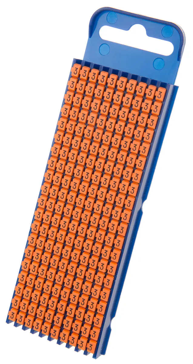 Produktfoto 1 von HellermannTyton WIC2 Kabelmarkierung Schnappbefestigung, Beschriftung: 3, Weiß Orange, Ø 2.8 mm - 3.8 mm, 3 mm x 5.6mm