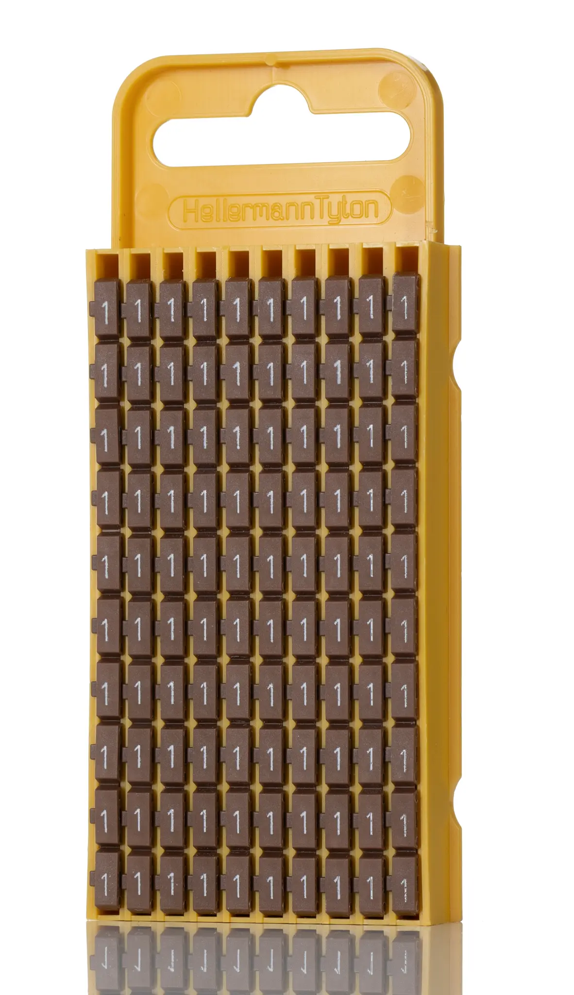 Produktfoto 1 von HellermannTyton WIC3 Kabelmarkierung Schnappbefestigung, Beschriftung: 1, Weiß Braun, Ø 4.3 mm - 5.3 mm, 3 mm x 8 mm