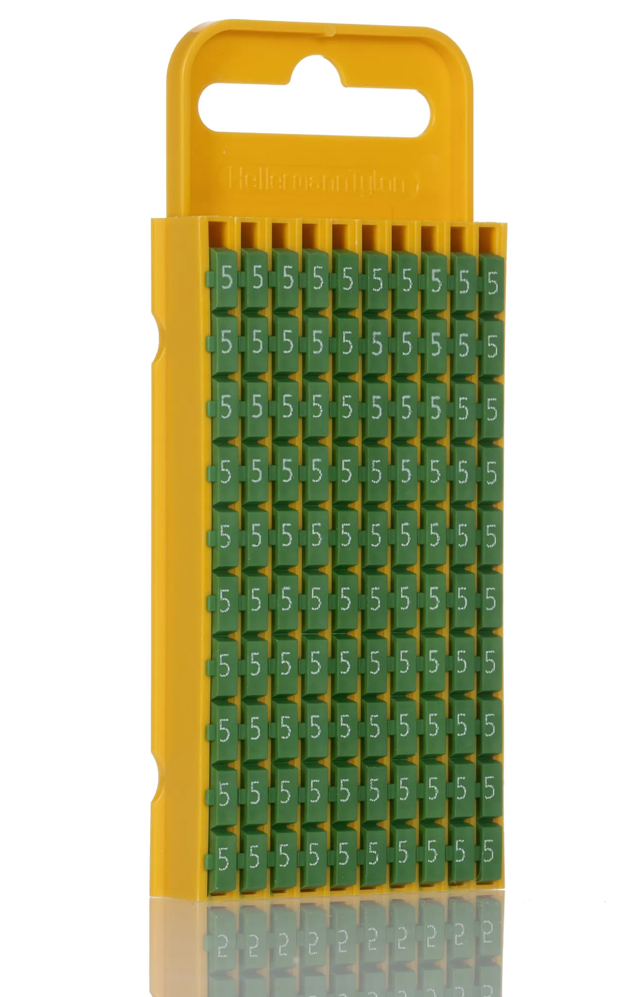 Produktfoto 1 von HellermannTyton WIC3 Kabelmarkierung Schnappbefestigung, Beschriftung: 5, Weiß Grün, Ø 4.3 mm - 5.3 mm, 3 mm x 8 mm