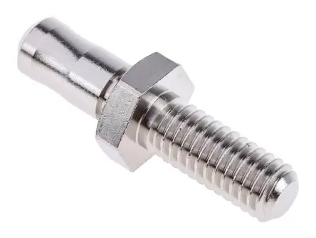 Produktfoto 1 von Staubli Kontaktstift, Messing, Silber, M6, Ø 3 mm Isoliert