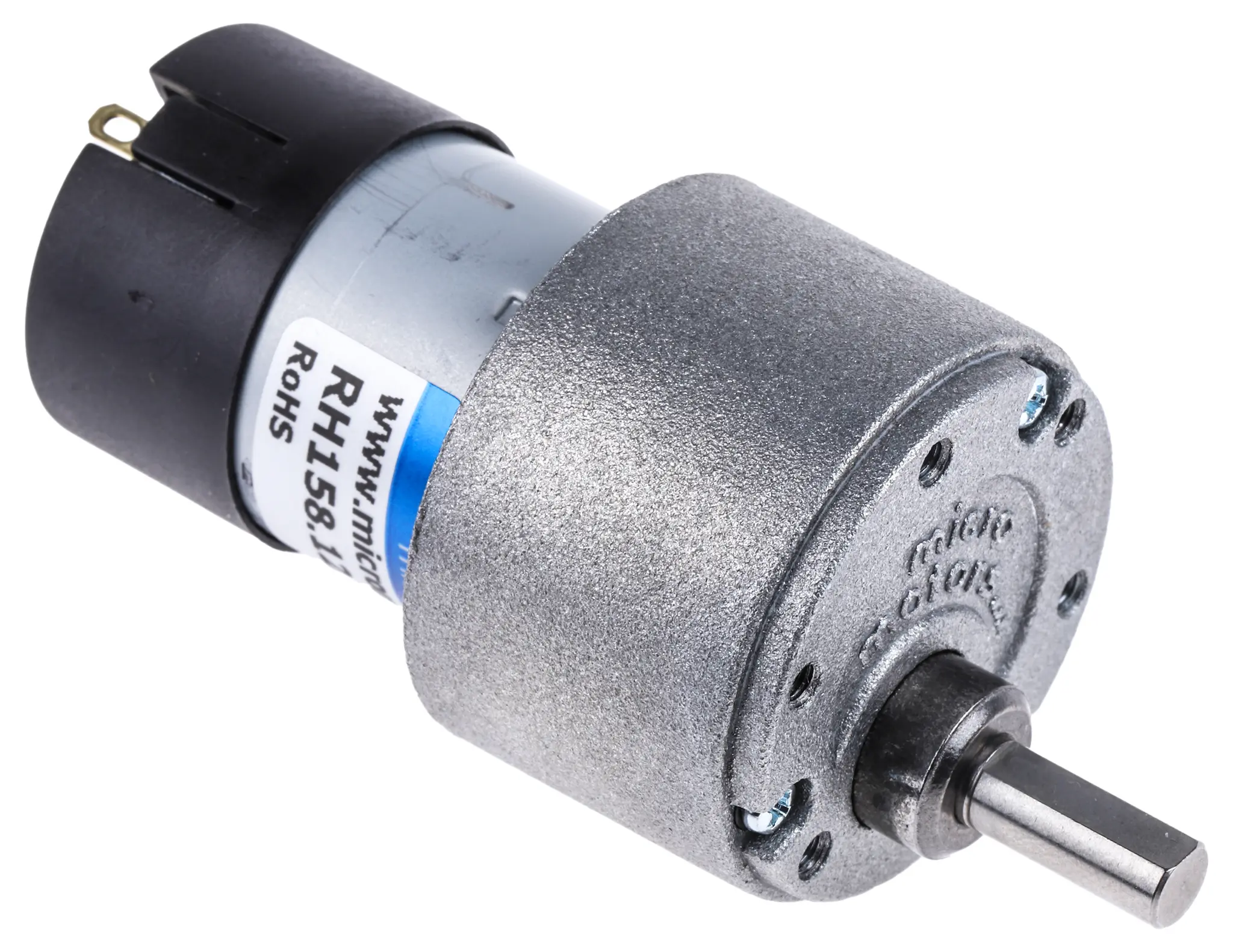 Produktfoto 1 von Micromotors RH158 M. Getriebe DC-Getriebemotor bis 20 Ncm / 120 °, 12V dc / 8 W, 84U/min, Wellen-Ø 6 mm, 39.6mm x 64 mm
