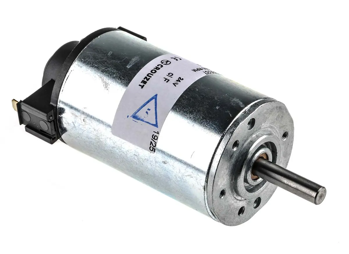 Produktfoto 1 von Crouzet 828000 Bürstenmotor Gleichstrommotor bis 75 mNm, 24 V / 17 W, 2000 rpm, Wellen-Ø 6 mm, 42 mm x 84.8 mm x 25.6 mm