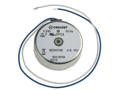 Produktfoto 1 von Crouzet 820000 Wechselstrommotor, 1-phasig 10-polig Gegen den Uhrzeigersinn, 0.16 W 600U/min 230V Befestigungsloch