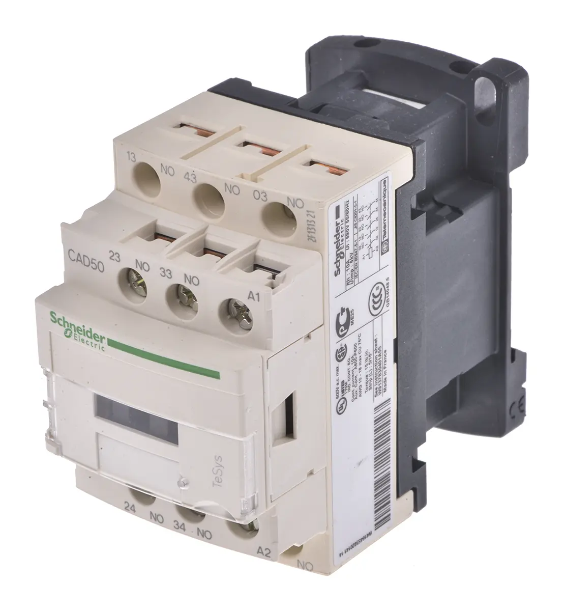 Produktfoto 1 von Schneider Electric TeSys CAD Leistungsschütz, 690 V ac / 10 A 5 Schließer