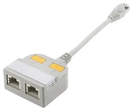 Produktfoto 1 von RS PRO RJ-Adapter, RJ45, Cat.5, 2 -Port, Typ Abgeschirmt, L 150 mm, L 150 mm, Typ T-Adapter