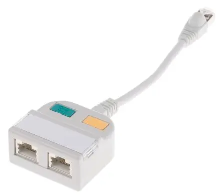 Produktfoto 1 von RS PRO, T-Adaptor S RJ-Adapter, RJ45, Cat.5, 2 -Port, Typ Abgeschirmt, 8-adrig ZU 2X4-ADRIG, L 150 mm, L 150 mm, Typ