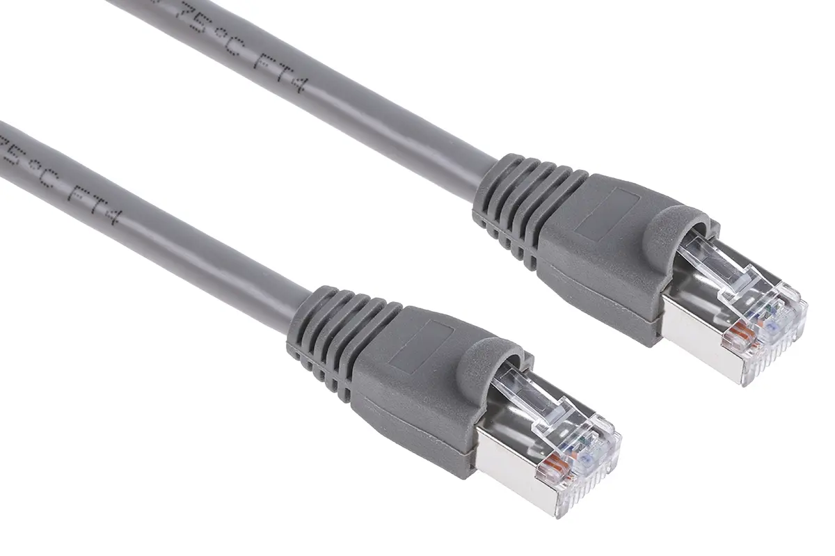 Produktfoto 1 von RS PRO Cat5e Ethernet-Kabel, 10 m, Grau U/FTP Stecker, A RJ45 Stecker, B RJ45, Polyvinylchlorid