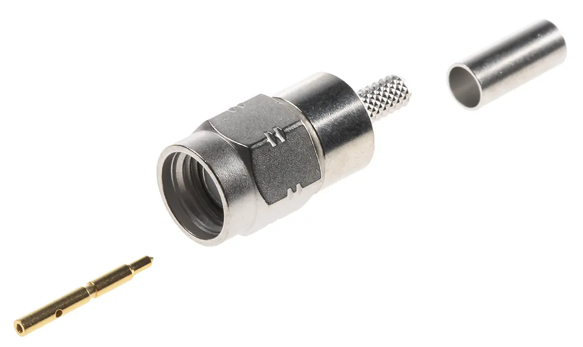 Produktfoto 1 von Radiall SMA-COM Stecker Koaxialsteckverbinder SMA-Steckverbinder, Kabel, für RG188, RG-316-Kabel, 50 Ω Crimpbefestigung,